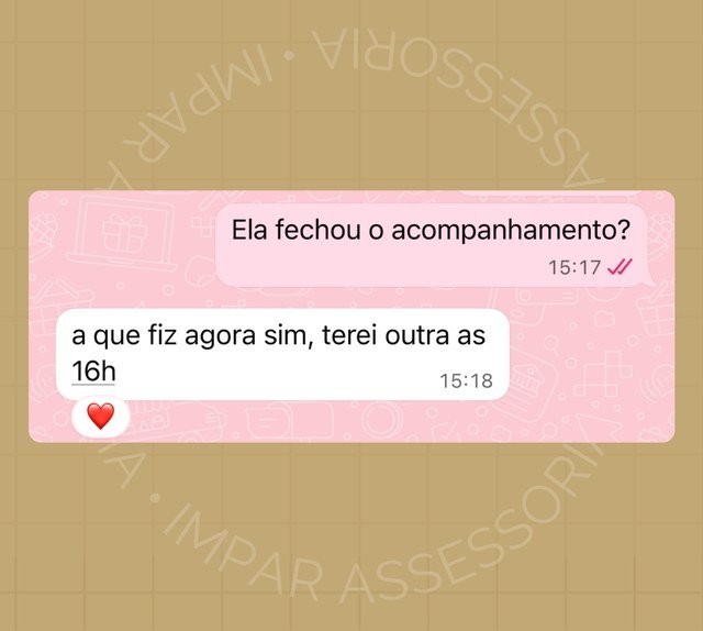Print de depoimento de cliente confirmando fechamento de acompanhamento